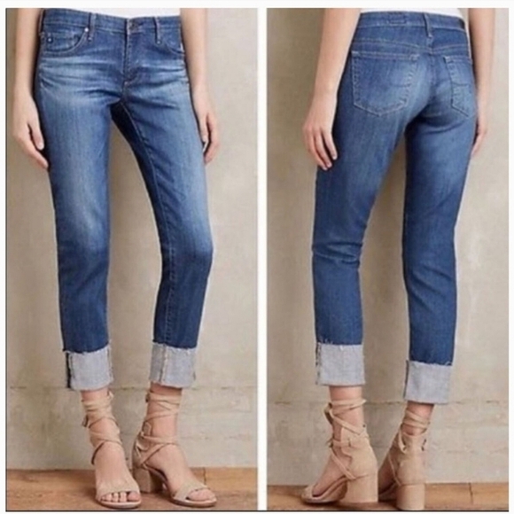 Adriano Goldschmied  The Stevie Cuff Jeans Dark Wash Size 27 - Picture 1 of 9